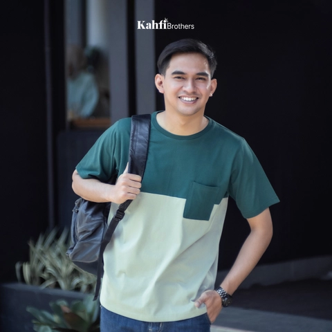 T-shirt Pria 2 tone combed - GIL EMERALD